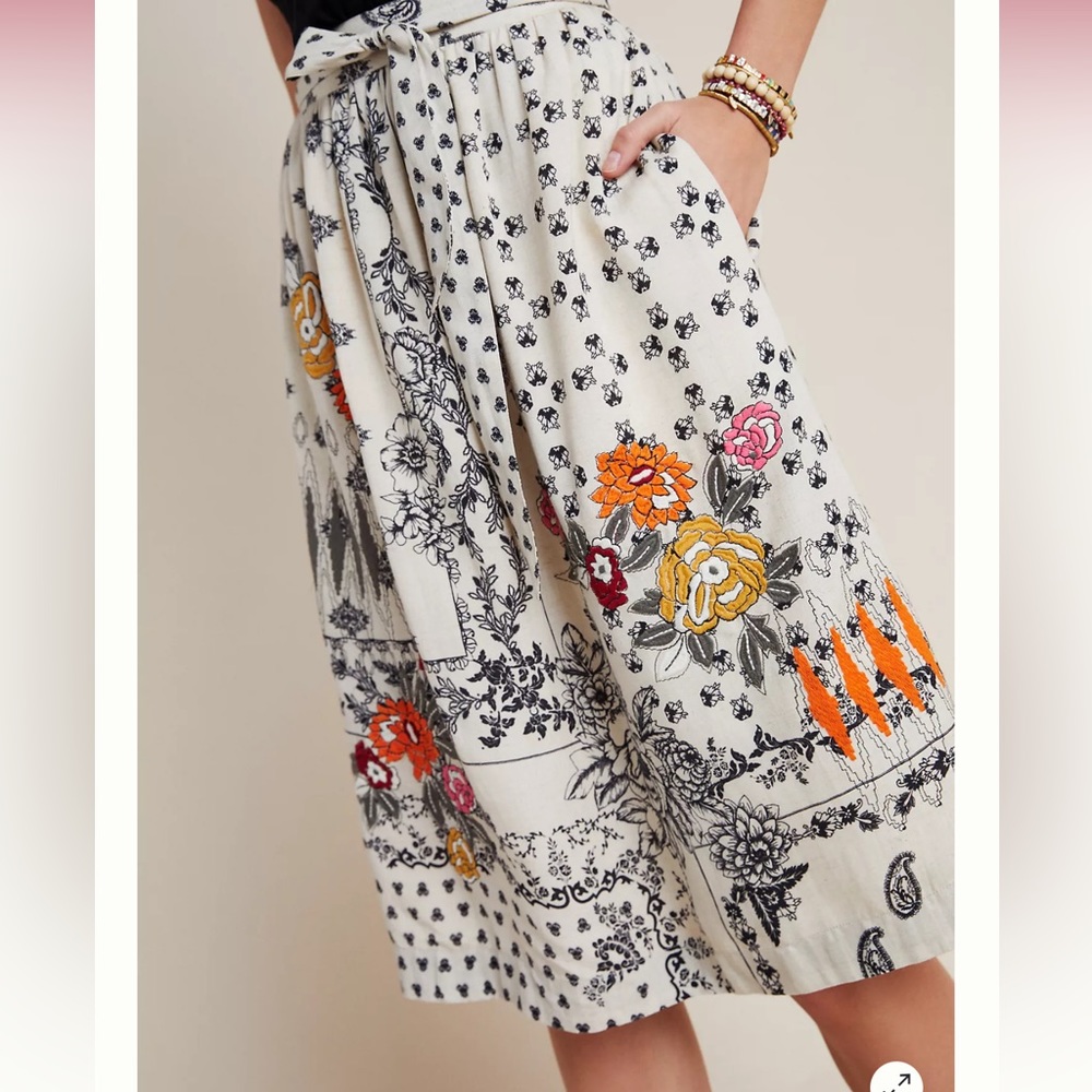 Vineet Bahl, Sophisticated and sweet, this embroidered midi skirt